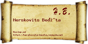 Herskovits Beáta névjegykártya